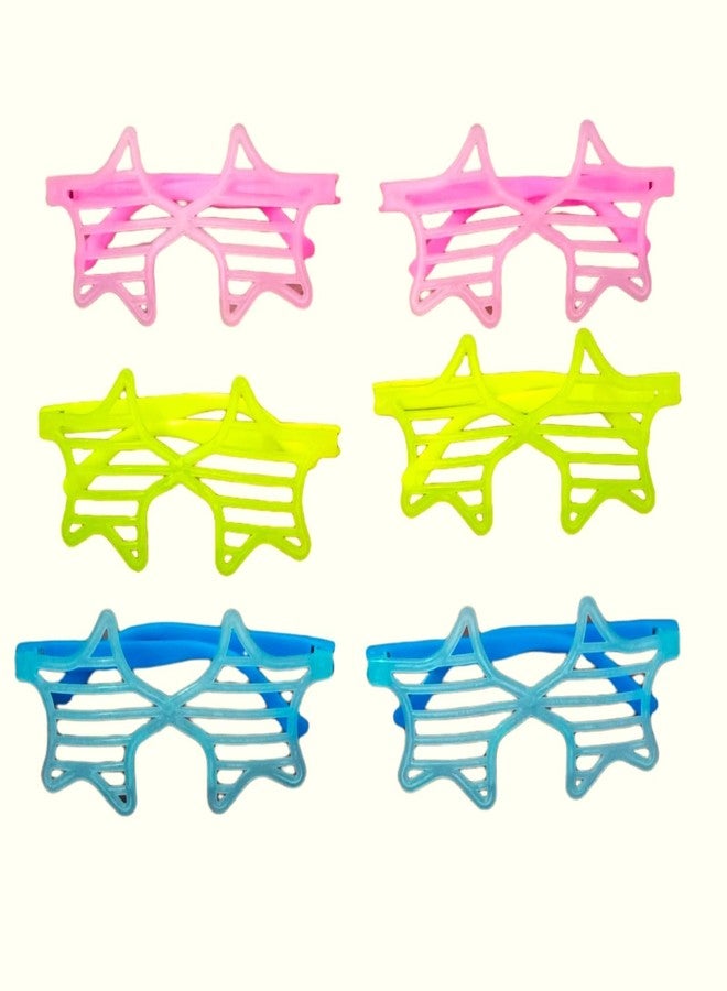 LUDALY Star Shutter Shade Neon Party Goggles For Birthday, Bachelorette, New Year Party Pack Of 12 Pc - Image 1